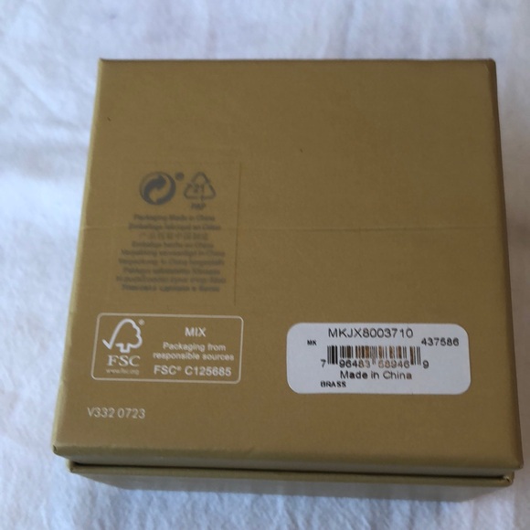 Michael Kors Polished Gold Plated Brass & Pave Crystals Logo Bangle NWT & Box - Picture 16 of 16